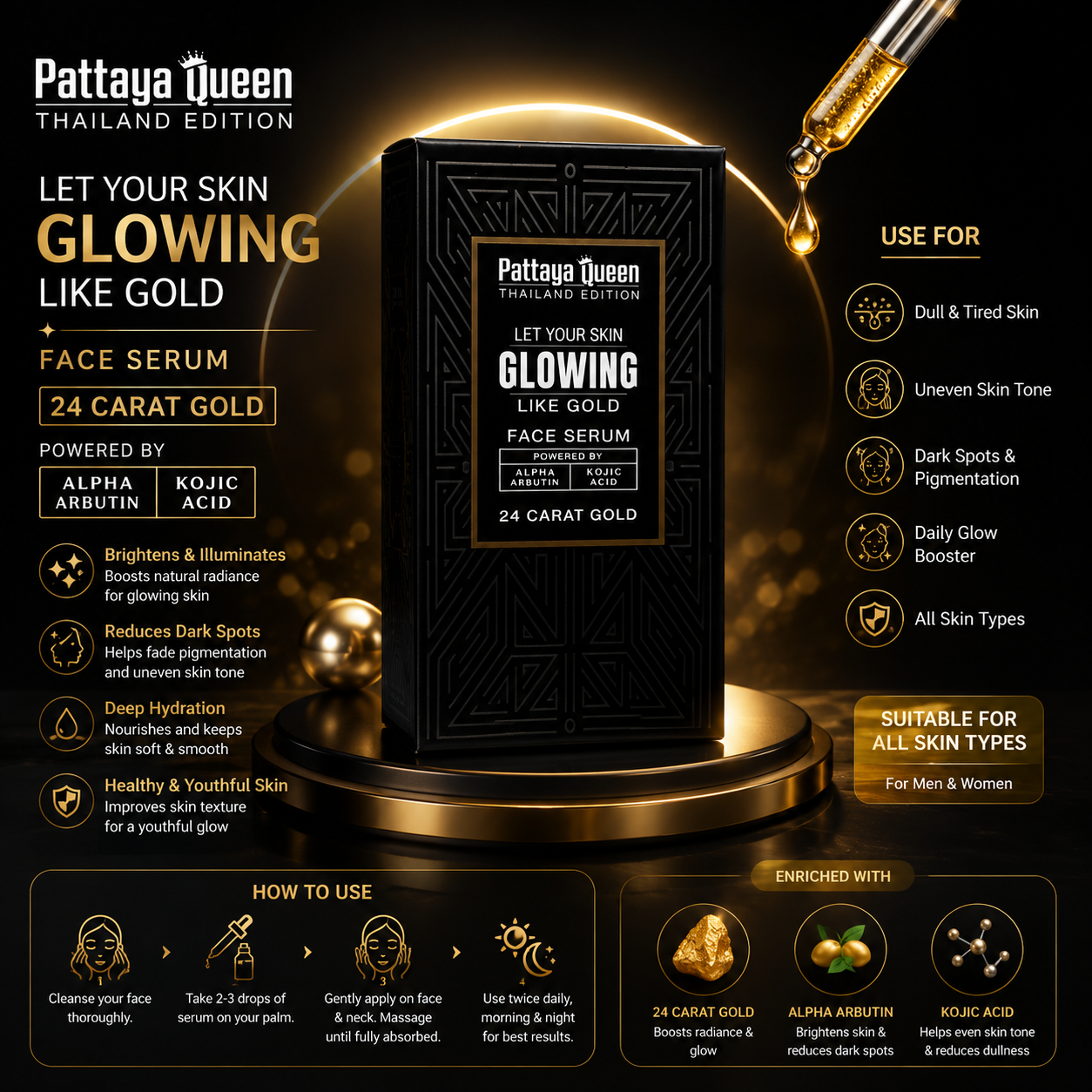 Pattaya Queen 24 Carat Gold Face Serum