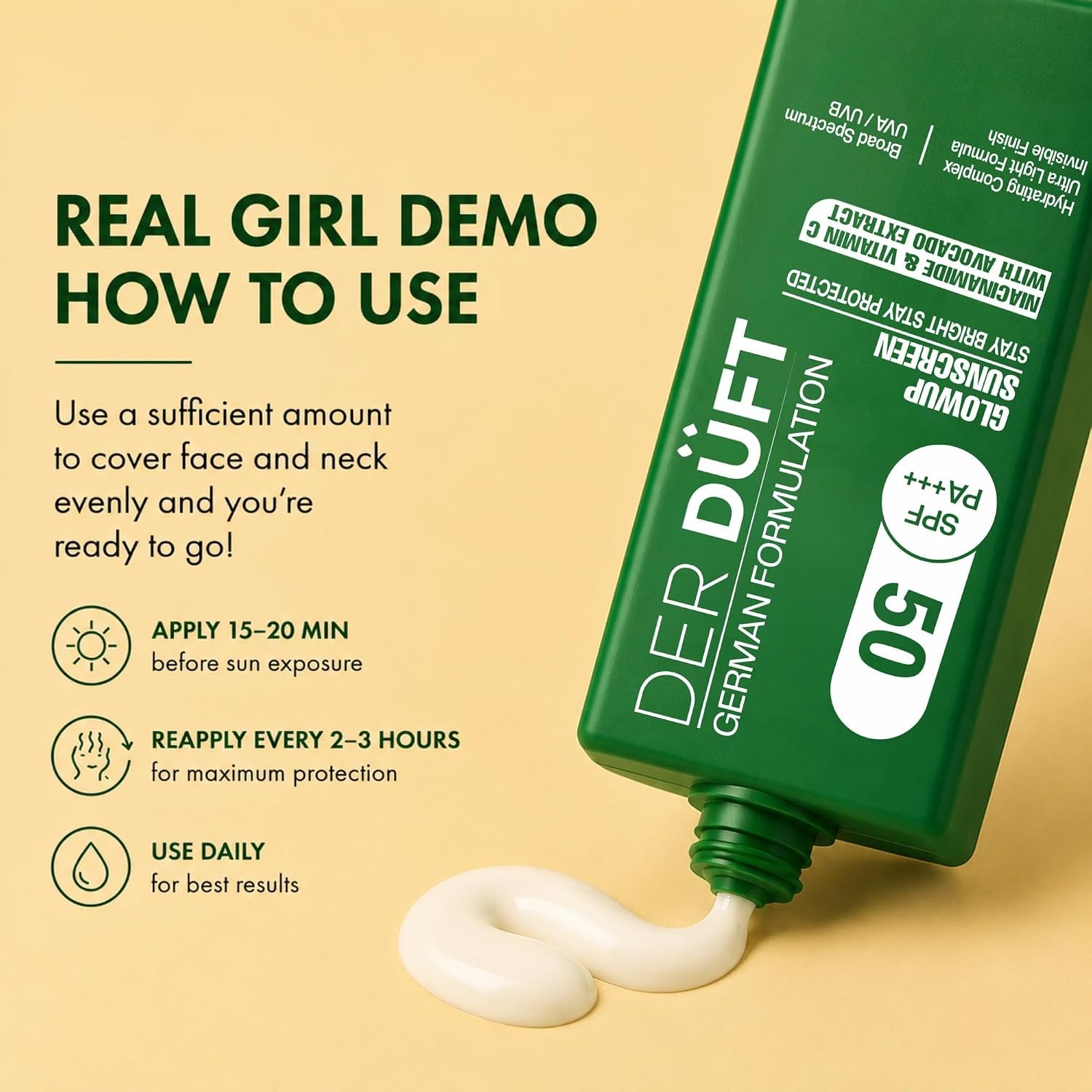 DER DUFT Glow Up Sunscreen SPF 50 PA+++
