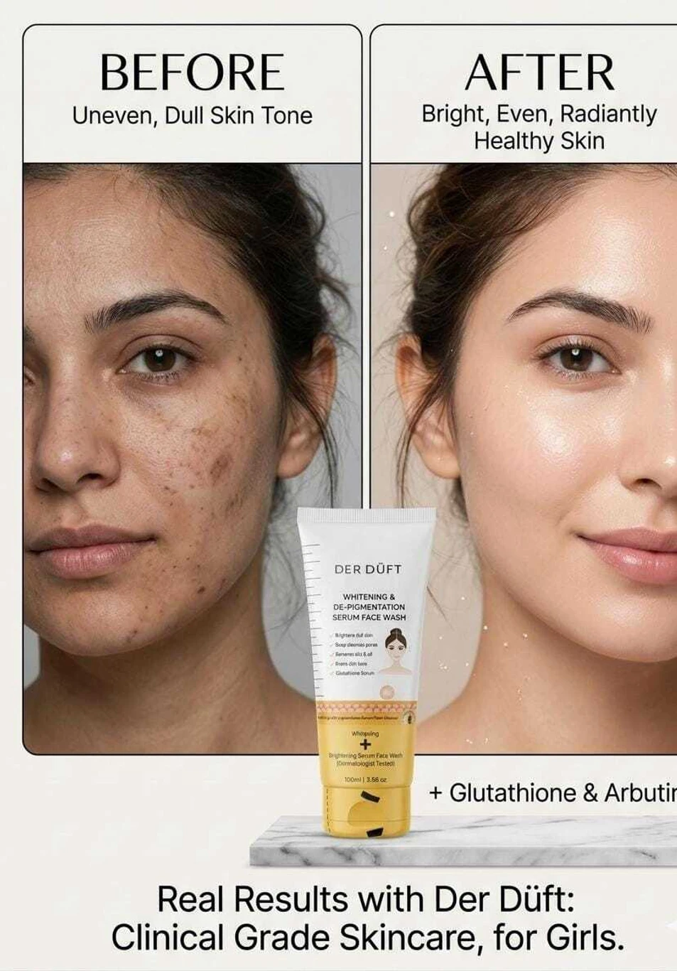 DER DÜFT Whitening & De-Pigmentation Serum Face Wash