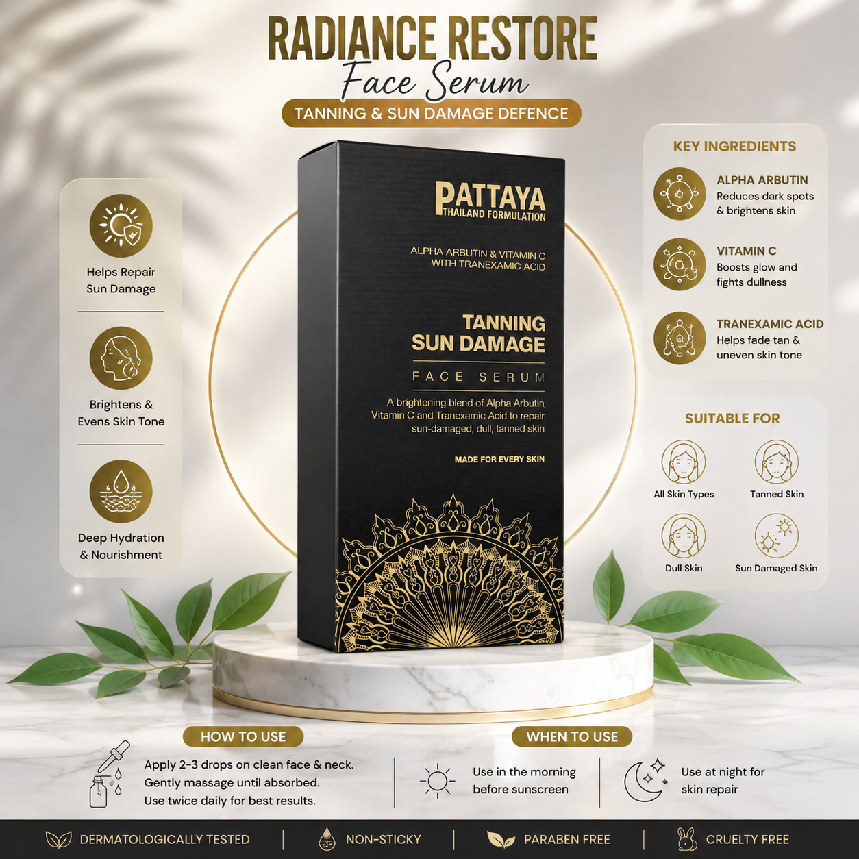 PATTAYA Tanning & Sun Damage Repair Face Serum